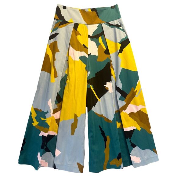 MILLY Pants - Milly Wide Leg Trousers Palazzo Pants Abstract Print Womens‎ Size 8 Colorful